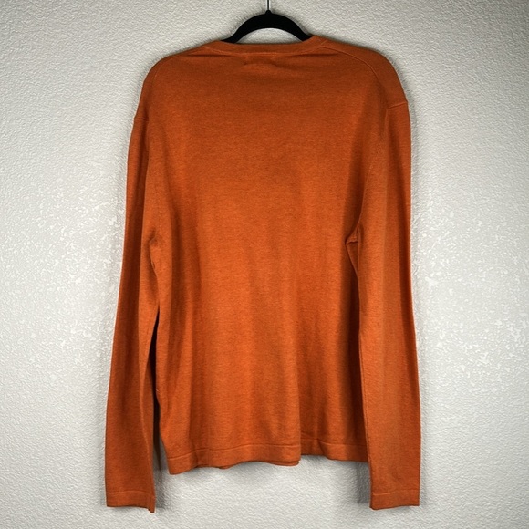Banana Republic Men's Rust Knit 100% Cotton V-Neck Sweater Size Large New! - Picture 4 of 6